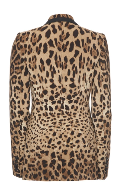 Shop Dolce & Gabbana Printed Wool-blend Blazer In Animal