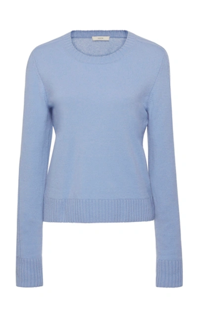 Shop Vince Rib-trimmed Cashmere Sweater In Blue