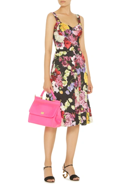 Shop Dolce & Gabbana Floral Poplin Midi Dress 