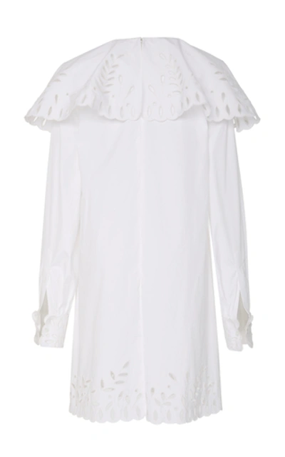 Shop Oscar De La Renta Long Sleeve Eyelet Dress In White