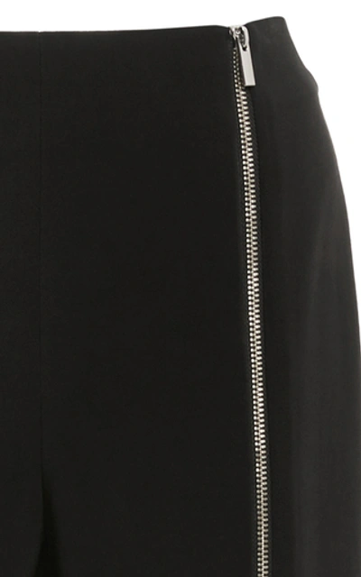 Shop Rosetta Getty Zip-detailed Crepe Skinny Pants In Black