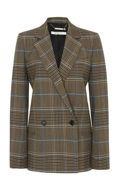 Shop Givenchy Checked Double-breasted Wool-blend Blazer In Multi