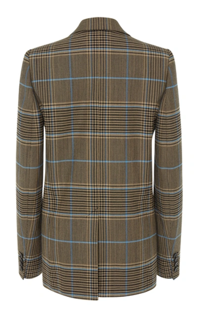 Shop Givenchy Checked Double-breasted Wool-blend Blazer In Multi