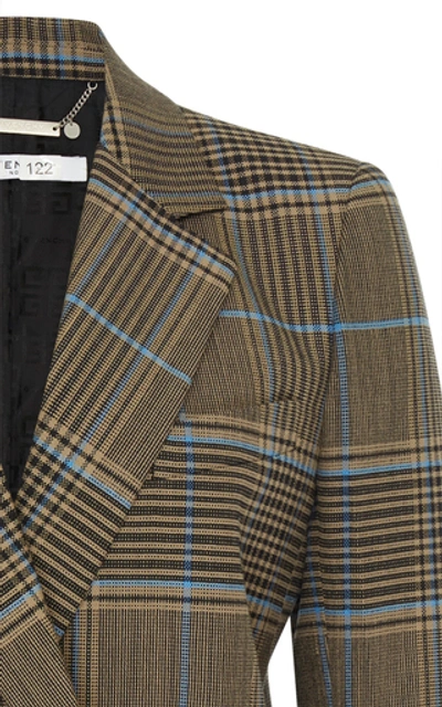 Shop Givenchy Checked Double-breasted Wool-blend Blazer In Multi