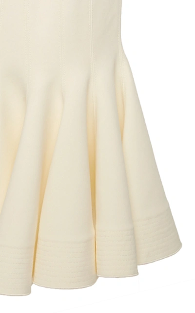 Shop Acler Mawson Square-neck Stretch-knit Midi Dress In White