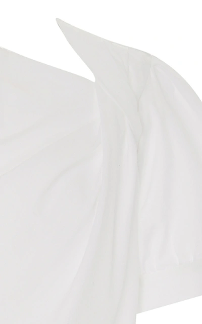 Shop Also Jeanne Twisted Cotton-poplin Top In White