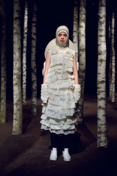 Shop Moncler Genius + Simone Rocha Ruffled Tiered Taffeta Midi Dress In White