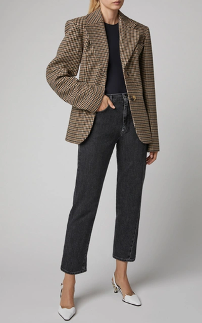 Shop Khaite Kendall Checked Wool-blend Blazer In Plaid