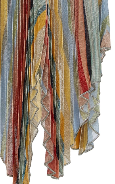 Shop Missoni Long High-rise Pleated Asymmetric Skirt In Stripe