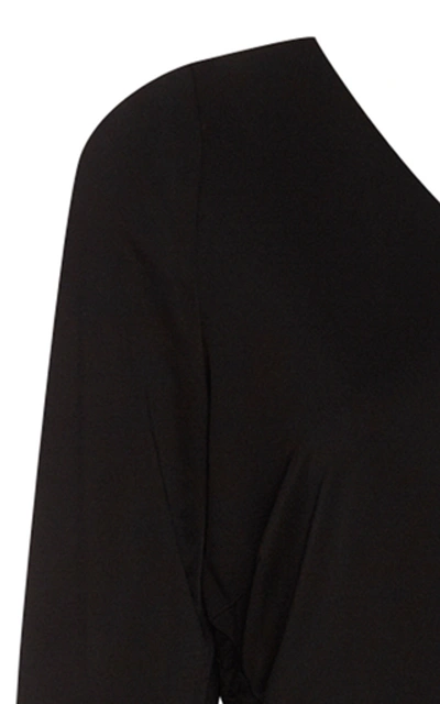 Shop Galvan Mamounia One-shoulder Jersey Midi Dress In Black