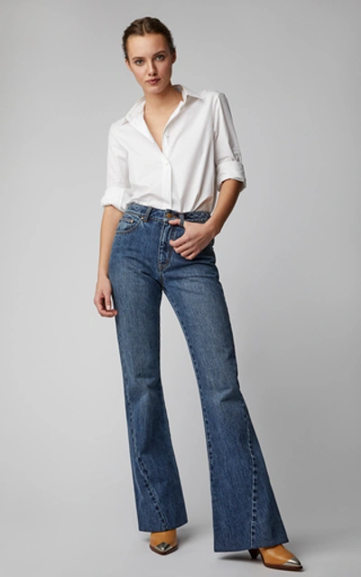 Shop Co High-waisted Wide-leg Jeans In Blue