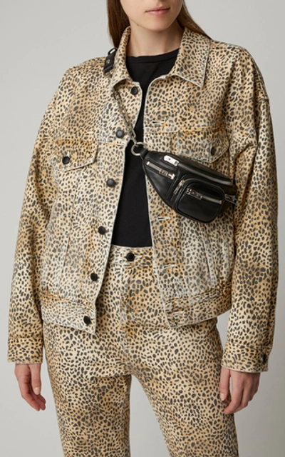 Shop Alexander Wang Game Cheetah-print Denim Jacket In Animal