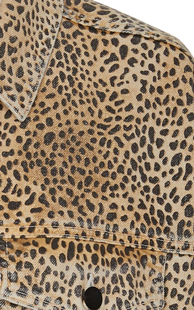 Shop Alexander Wang Game Cheetah-print Denim Jacket In Animal