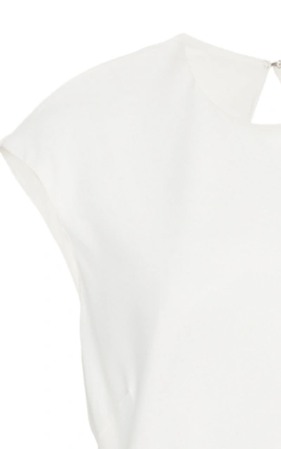 Shop Frame Cascade Crepe Midi Dress In White