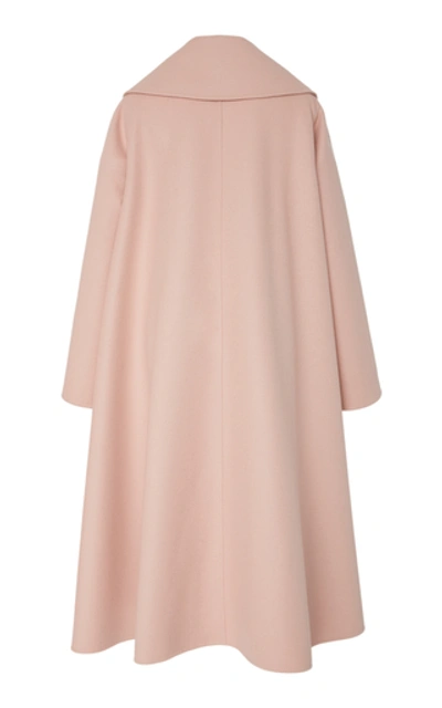 Shop Oscar De La Renta Draped Coat In Pink