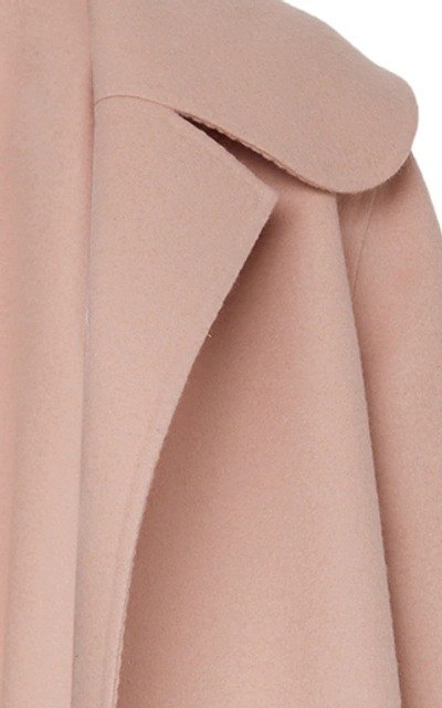 Shop Oscar De La Renta Draped Coat In Pink