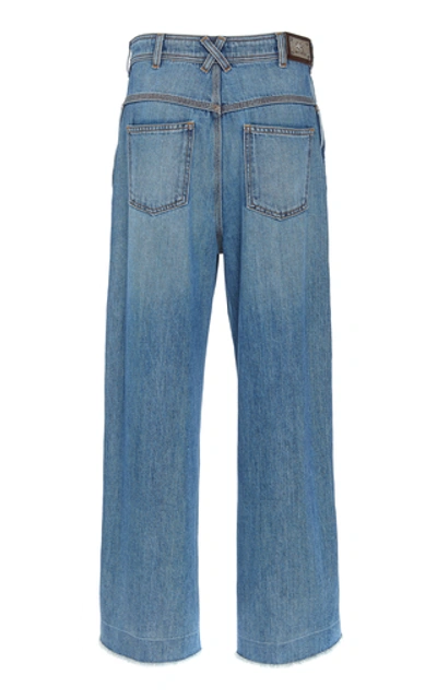 Shop Etro Women's Dorset Embroidered High-rise Cropped Jeans In Blue