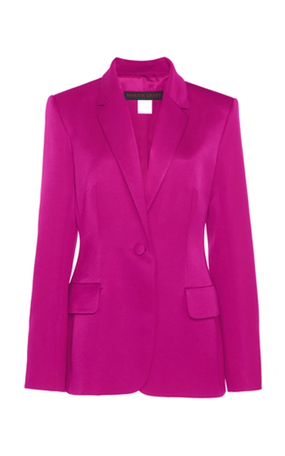 Shop Martin Grant Single-breasted Cotton-silk Jacket In Pink