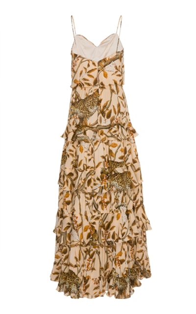 Shop Johanna Ortiz All I've Ever Known Printed Tiered Silk Maxi Dress In Orange