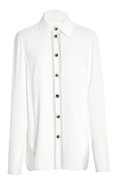 Shop Khaite Delia Long Sleeve Shirt In White
