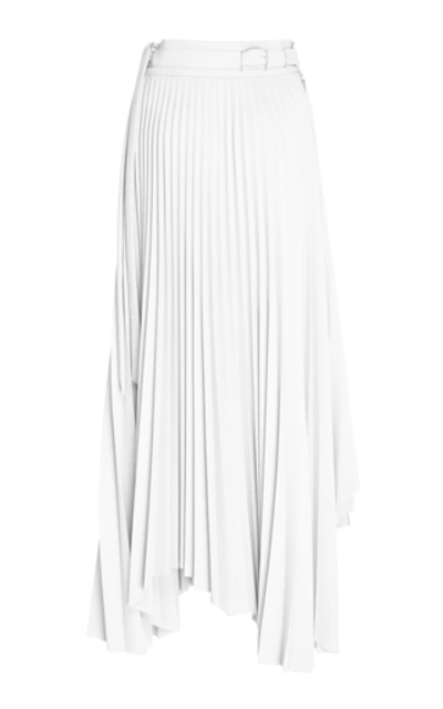 Shop A.w.a.k.e. Pleated Asymmetric Midi Skirt In White
