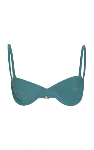 Shop Anemone Balconette Triangle Bikini Top In Blue