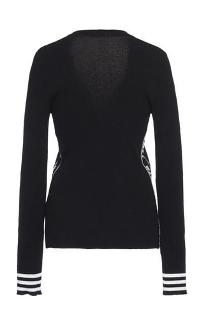 Shop Off-white Knit Cardigan Sweater In Black
