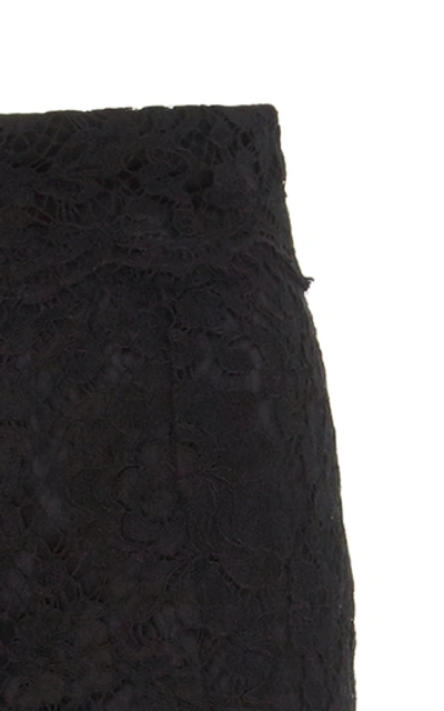 Shop Dolce & Gabbana Flared High-rise Lace Trousers In Black