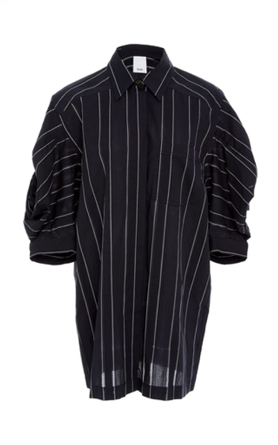 Shop Acler Knightley Striped Cotton-voile Shirt