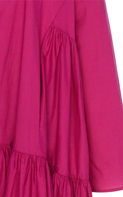 Shop Merlette Martel Ruffled Shirt Dress In Pink