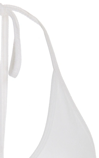 Shop Atm Anthony Thomas Melillo Ribbed Stretch-micro Modal Halterneck Bodys In White