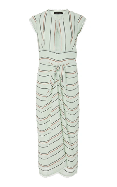 Shop Proenza Schouler Cut-out Striped Crepe Midi Dress