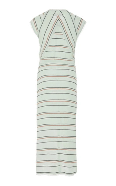 Shop Proenza Schouler Cut-out Striped Crepe Midi Dress