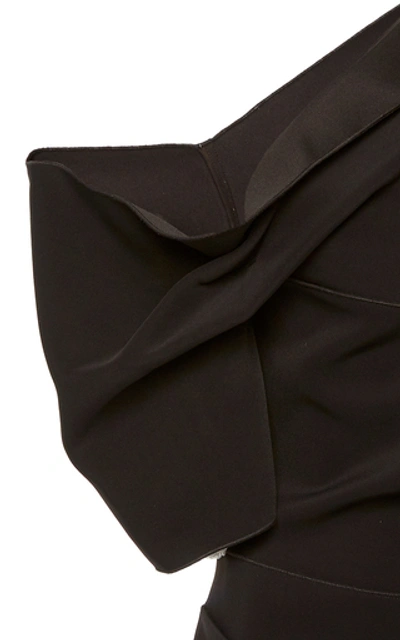 Shop Acler Juniper One-shoulder Crepe Mini Dress In Black