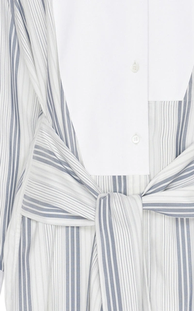 Shop Loewe Tie-front Striped Silk-crepe Shirtdress