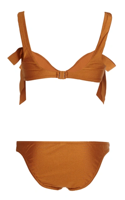 Shop Zimmermann Veneto Bow-detailed Bikini In Brown