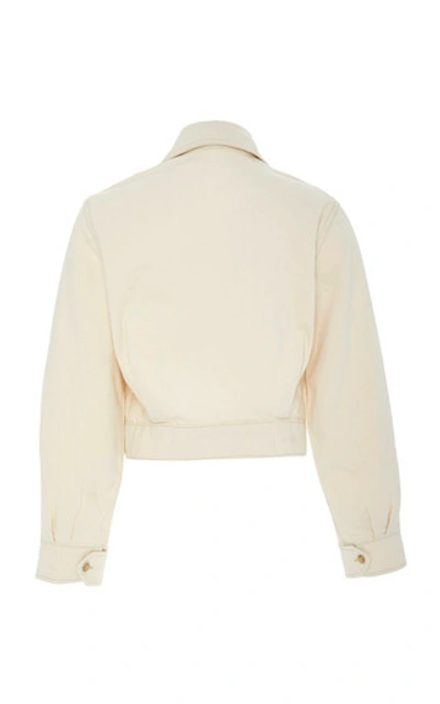 Shop B Sides Clair Cropped Denim Jacket In White