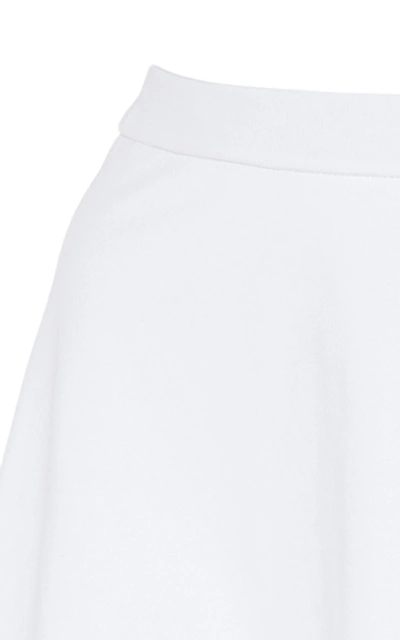 Shop Prada Pleated Cotton Midi Skirt In White