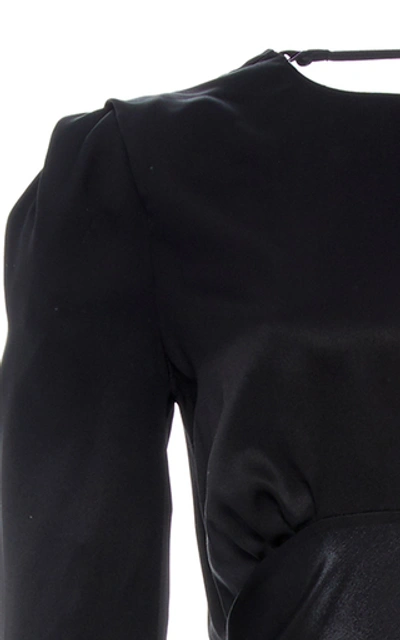 Shop Alessandra Rich Silk-satin Gown In Black