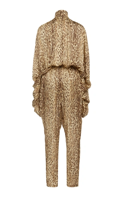 Shop Zimmermann Printed Silk-chiffon Jumpsuit In Brown