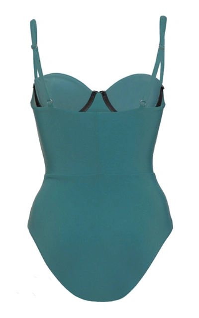 Shop Anemone Balconette One-piece Swimsuit In Blue