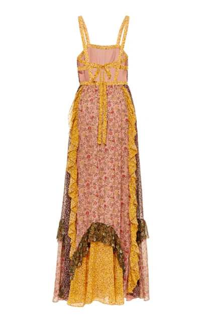 Shop Ulla Johnson Brie Ruffle Silk Maxi Dress In Multi