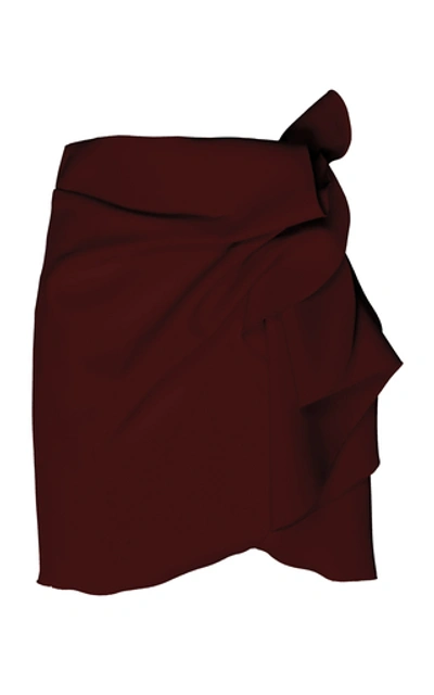 Shop Acler Joleen Stretch-knit Mini Skirt In Burgundy