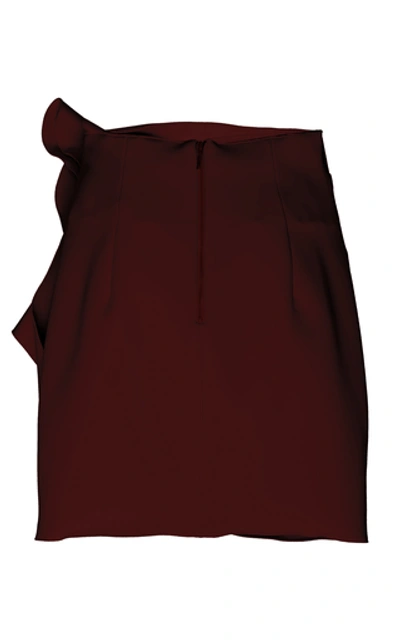 Shop Acler Joleen Stretch-knit Mini Skirt In Burgundy