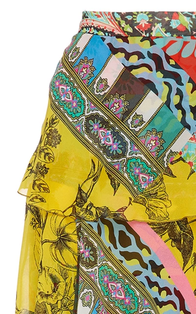 Shop Etro Norfolk Tiered Silk Maxi Skirt In Print
