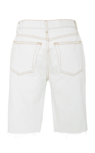 Shop Re/done '80s High-rise Denim Shorts In White