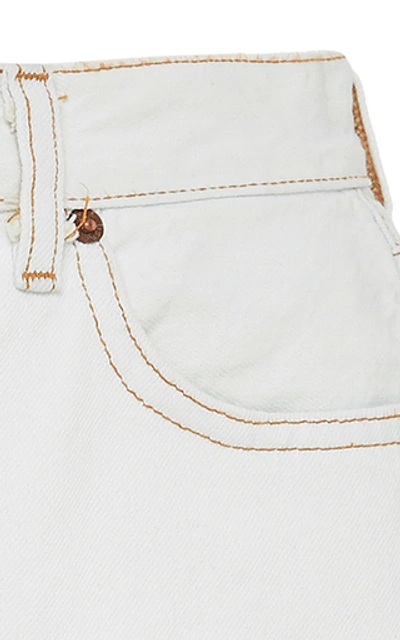 Shop Re/done '80s High-rise Denim Shorts In White