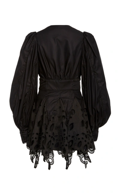 Shop Acler Vicount Tie-front Cotton Broderie-anglaise Dress In Black