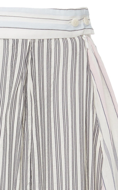 Shop Jw Anderson Striped Cotton Pajama Midi Skirt