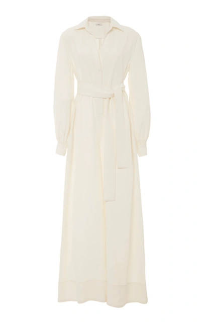 Shop Co Belted Crepe Wide-leg Jumpsuit In White